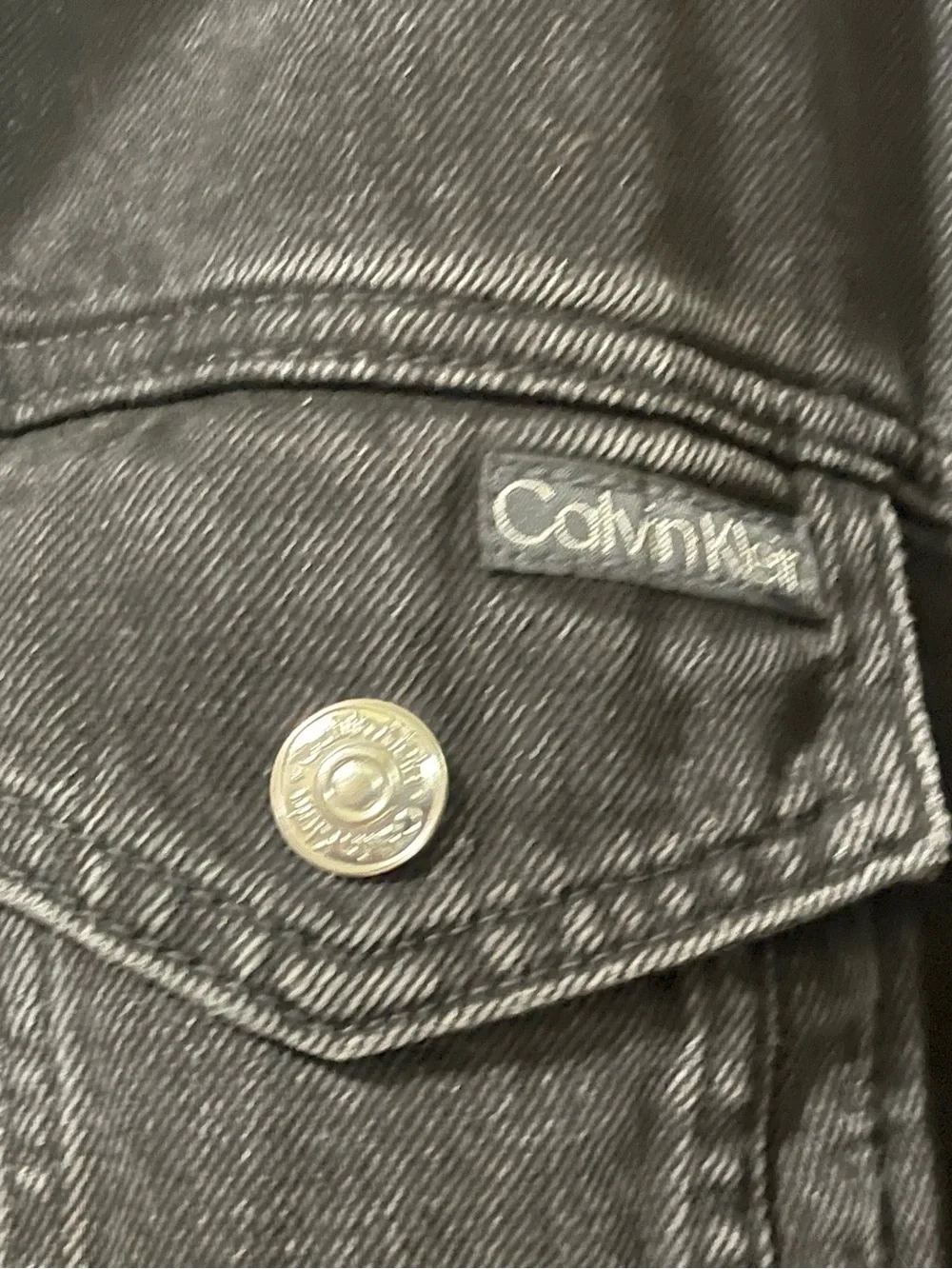 Calvin Klein Black Washed Denim Trucker Jacket